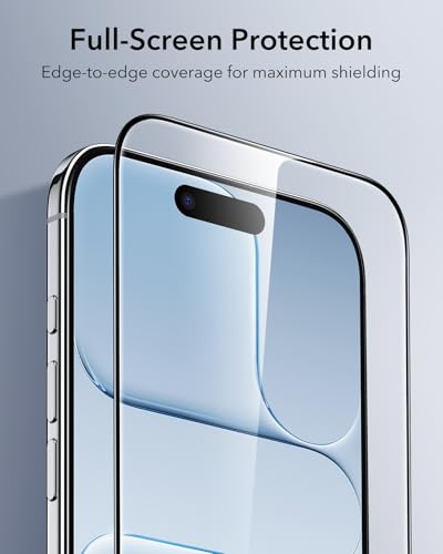 ESR 3 Pack for iPhone 17 Air Screen Protector, Classic | Easy One-Pull Installation, 2X Impact Absorption, 9H Tempered Glass, Full-Coverage Protection, UltraFit Tray, Bubble-Free - size: iPhone Air 6.5 inch
