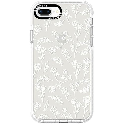 Dumkery Cute White Flowers Case Compatible with iPhone 7 Plus Case, Clear Floral iPhone 8 Plus Case with Aesthetic Pattern, Soft TPU Shockproof Bumper Cases Cover for Girls Women - size: iPhone 7 Plus/iPhone 8 Plus