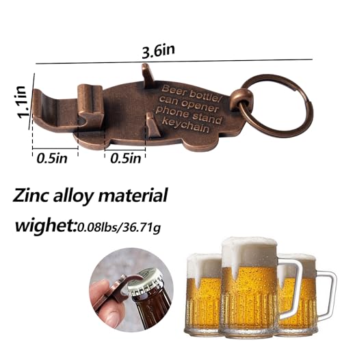 Ahiller Keychain Bottle Opener and Simple Phone Stand - color: Red Brass