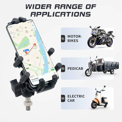Motorcycle Phone Mount Holder with Vibration Dampener Motorcycle Cell Phone Holder 360 Degree Adjustable Rotation Motorbike Rearview Mirror Mount (M8 Ball Head Mount) - size: M8 Ball Head Mount