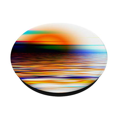 Sunset Sky Red Orange Teal Blue Pop Up Cell Phone Holder PopSockets PopGrip: Swappable Grip for Phones & Tablets