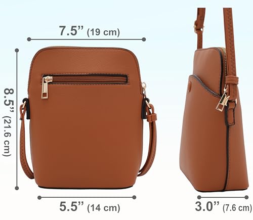 Small Crossbody Bag with Gold Hardware, Mini Shoulder Purse with Adjustable Strap - color: Tan