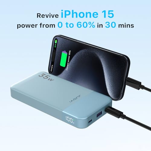 JUOVI Portable Charger 35W 10000mAh Power Bank - color: Blue