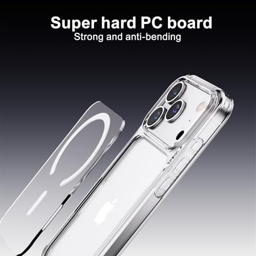 PAUL B for 2025 iPhone 17 Pro Case (Compatible with MagSafe) Military Grade Drop Protection(Drop Tested up to 13FT) Anti Yellowing | Magnetic Rugged Shockproof Phone Cover (Clear, iPhone 17 Pro) - color: Clear, size: iPhone 17 Pro