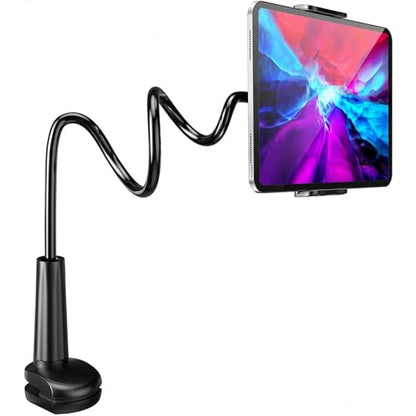 Gooseneck Tablet Holder Cell Phone Holder, Universal 360° Flexible Tablet Stand, Lazy Arm Holder Clamp Mount Bracket Bed for iPad mini/Air, Samsung Galaxy Tab and 4.7-11" Devices(Black)