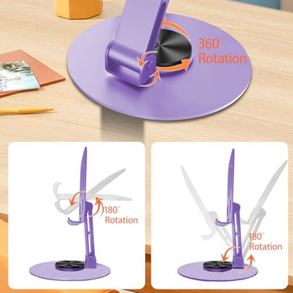 Universal Metal Cell Phone Stand, Purple&Purple - color: Purple&Purple