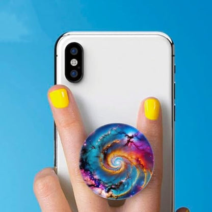 (6 Pack) Cell Phone Grip,Mobile Phone Finger Foldable Holder Stand for Smartphones and Tablets - Galaxy Flower Palm Tree - color: Py003