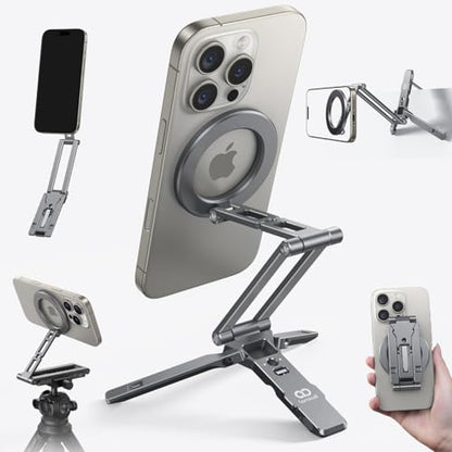 Lamicall for MagSafe Tripod Stand Ultra-Compact with 1/4" Screw, Arca, Hook - color: NEW Upgraded - Grey