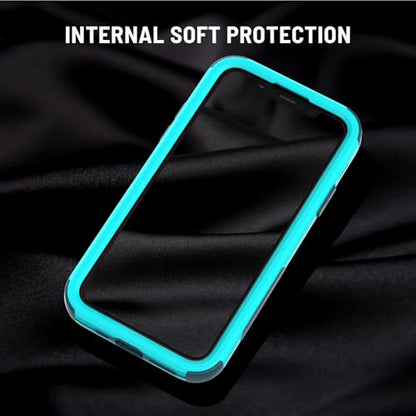 X-belmox for iPhone XR Phone Case [Dropproof] [Shockproof] Turquoise Green | 3-Layers Heavy Duty Drop Protection Case Cover for iPhone XR with Screen Protector, Rugged Protective XR Phone Case 6.1 Inch - color: Turquoise