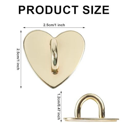 8pcs Heart Phone Charm Holder, 1inch Cell Phone Charm Hook - color: gold, size: 2.5cm