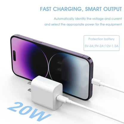 4Pack USB C Charger Block 20W Phone Fast Charger Wall Charger with PD 3.0 - color: Arctic White