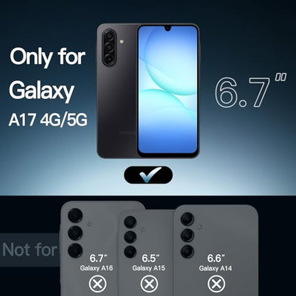 JETech Case for Samsung Galaxy A17, Anti-Yellowing, Black | Shockproof Protection, Scratch Resistant Hard PC Back, Durable Transparent TPU Bumper - color: Black, size: Galaxy A17