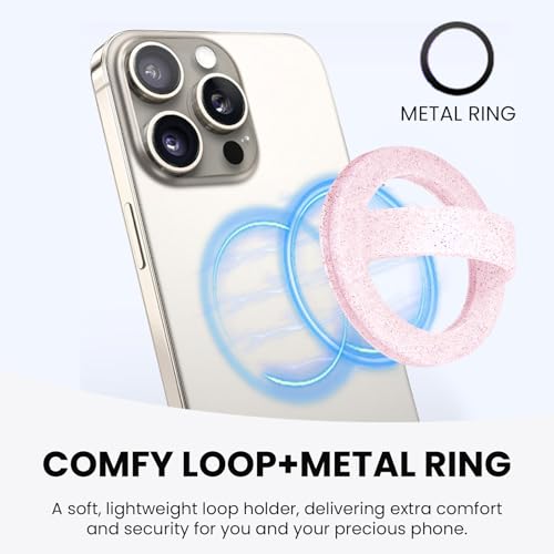 Magnetic Silicone Phone Grip Ring Holder Compatible with MagSafe Phone Case - color: Starlight Powder