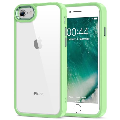HOOMIL for iPhone SE 3rd/2nd Gen, iPhone 7/iPhone 8, Non-Yellowing, Drop Protection, Anti-Scratch Transparent Hard Back Phone Cover - Light Green - color: Light Green, size: iPhone 7/8/SE 2020/2022