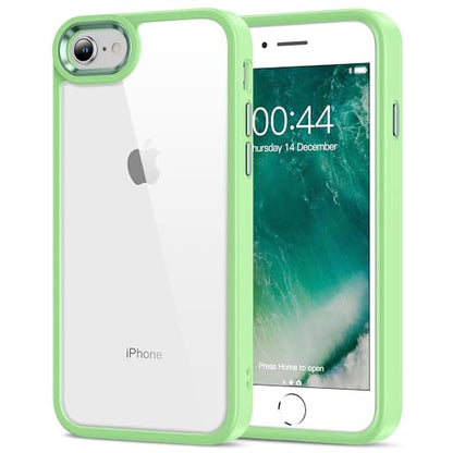 HOOMIL for iPhone SE 3rd/2nd Gen, iPhone 7/iPhone 8, Non-Yellowing, Drop Protection, Anti-Scratch Transparent Hard Back Phone Cover - Light Green - color: Light Green, size: iPhone 7/8/SE 2020/2022