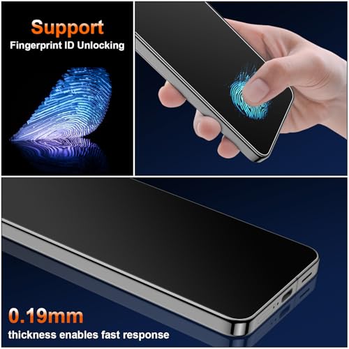 [2 Pack] 4 Way 360 ° Matte TPU Privacy Screen Protector for Samsung Galaxy S24 (Not Glass), Fingerprint Sensor Compatible, Anti-Glare Full Adhesive Flexible Film - size: Galaxy S24
