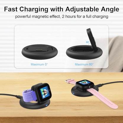 Foldable Magnetic Charging Dock Compatible for Sync UP Kids Watch 2 Charger - color: Black for SyncUP Watch 2
