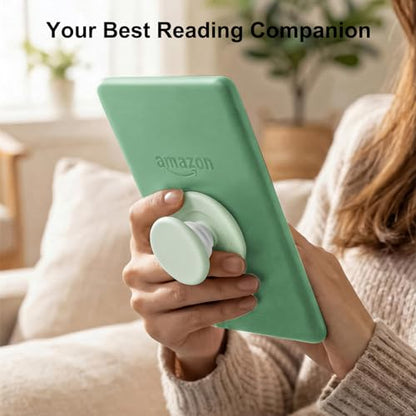 MOROCK Grip for Kindle with Kickstand and Magnetic Stand, Soft Silicone Magnetic Finger Grip for Kindle, iPhone and Smartphone, Cute Magnetic eReaders Holder, Matcha Green - color: Matcha Green