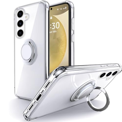 Silverback for Samsung Galaxy S24 FE Case Clear with Ring Kickstand, Protective Soft TPU Shock -Absorbing Bumper Shockproof Phone Case for Galaxy S24 FE -Clear - color: Clear, size: Galaxy S24 FE