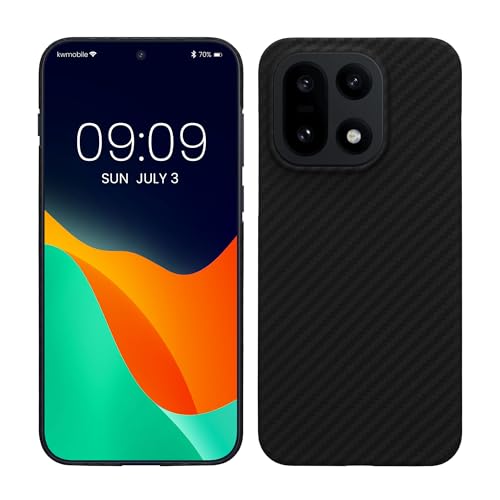 kalibri Aramid Fiber Case Compatible with OnePlus 15 - Case Super Slim Strong Protective Phone Cover - Black Matte - size: 15