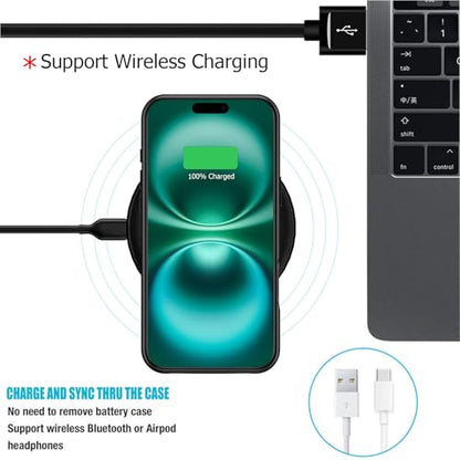 Battery Case for iPhone 16 Plus, Full Encircle 12000mAh High Capacity Rechargeable Portable Charger Case Extended Battery Pack for iPhone 16 Plus (6.7 inch) Wireless Charging Case with Carplay-Black - size: iPhone 16 Plus (6.7 inch)
