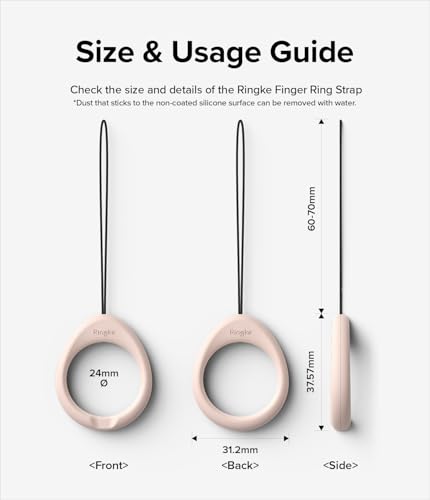 Ringke Camera and Phone Strap [Finger Ring Strap Black & Pink Sand] - color: Black & Pink Sand