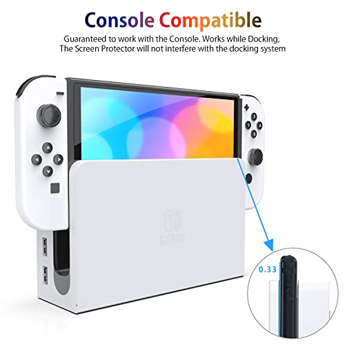 daydayup [4 Pack] Tempered Glass Screen Protector Compatible with Nintendo Switch OLED Model 2021 - with [Alignment Frame] Transparent HD Clear Screen Protector for Accessories & Console - size: 7"