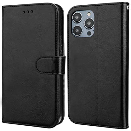Bocasal Detachable Wallet Case Card Holder for iPhone 14 Pro Max Black | RFID Blocking Kickstand Card Slots Holder PU Leather Magnetic Shockproof Wrist Strap Removable Flip Protective Cover 6.7 inch - color: Black