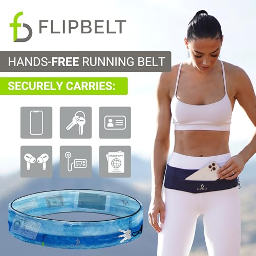 FlipBelt Zipper Running Belt, Waist Pack for Fitness and Running, US Company - color: Sayram Blue, size: X-Small