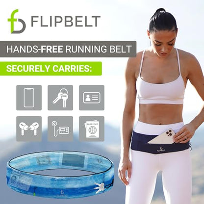 FlipBelt Zipper Running Belt, Waist Pack for Fitness and Running, US Company - color: Sayram Blue, size: X-Small