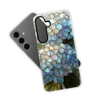 Compatible with Samsung Galaxy S26 Plus Case,Glossy Case All-Round Protection Shockproof Anti-Scratches TPU Cover,Cases for Man Woman-Hydrangeas Bush Stained Glass - color: Hydrangeas Bush Stained Glass, size: Galaxy S26 Plus