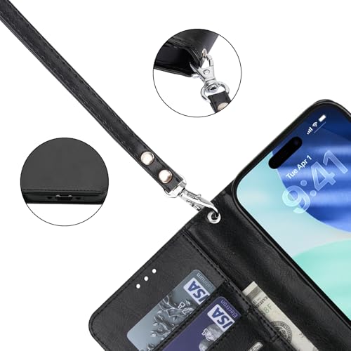 Bocasal Detachable Wallet Case Card Holder for iPhone 17 Air, Black - color: Black