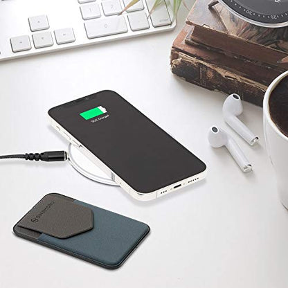 Sinjimoru Privacy Cover Magnetic Card Holder, Magnetic Phone Wallet Stick on as Credit Card Holder for MagSafe Compatible with iPhone 16 15 14 13 12 Series. M-Flap - color: Black