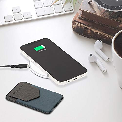 Sinjimoru Privacy Cover Magnetic Card Holder, Magnetic Phone Wallet Stick on as Credit Card Holder for MagSafe Compatible with iPhone 16 15 14 13 12 Series. M-Flap - color: Grey