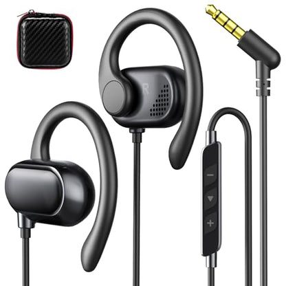 Open Ear Headphones Wired 3.5mm Earphones for Chormebook Laptop PC