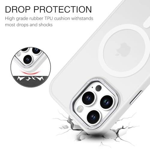 BENTOBEN Magnetic for iPhone 16 Pro Max Case,(Compatible with MagSafe) (Military Grade Drop Protection) Slim Translucent Matte Shockproof with Anti-Fingerprint Phone Case 6.9",White - color: White