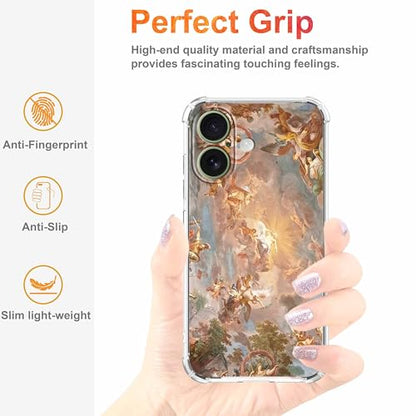 Case for iPhone 17 with Renaissance Art Design,Cute Angel God Greek Mythology Painting,Clear Soft TPU Bumper Phone Cover,6.3"(Mythology,17) - color: Mythology, size: iPhone 17