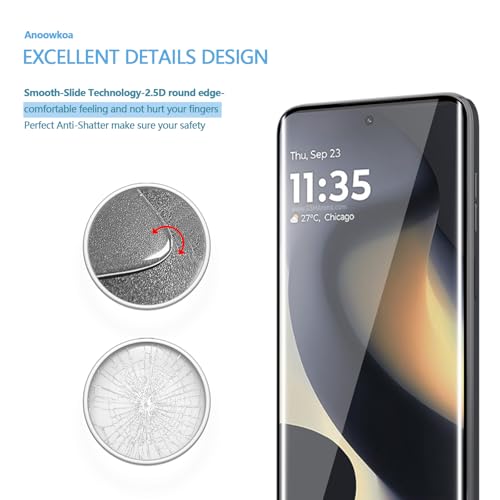Anoowkoa [2 Pack Compatible with Moto Edge 2024/Moto Edge 2023 3D screen protector.9H Hardness.Tempered Glass.Super Abrasion Resistance,Anti-Fingerprint.Anti-Scratch,Bubble-free,Easy Installation