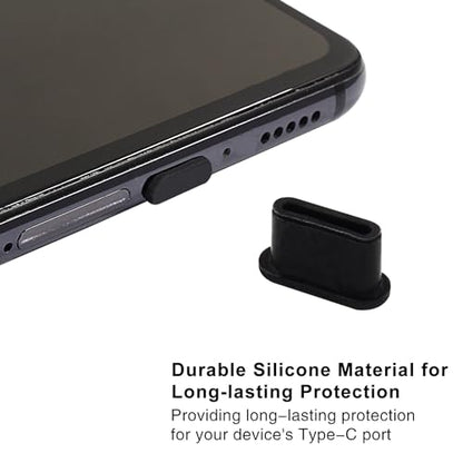 Jiozermi Silicone USB C Anti Dust Plugs, Black, 10Pcs - color: Black, size: 10 Pack