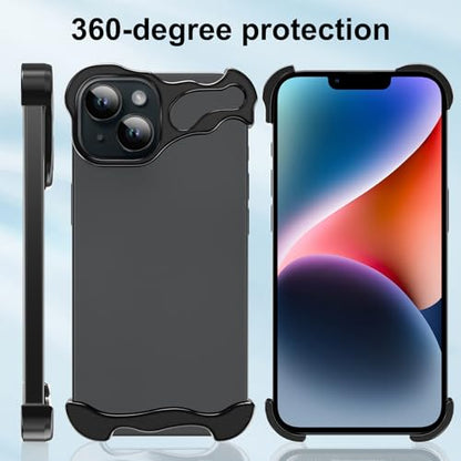Frameless Phone Case Crafted for iPhone 14 Black - color: Aluminum Black, size: iPhone 14