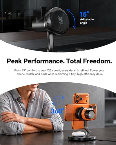 4 in 1 Wireless Charging Station,Qi2.2 Mag-Safe Charger with Cooling Fan