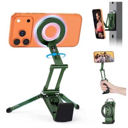 OMOTON TP02 360°Rotating Adjustable Aluminum for MagSafe Tripod Mount,Green - color: 6-Green