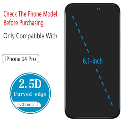 2+2 Pack Privacy Screen Protector for iPhone 14 Pro Tempered Glass - size: (Privacy)iPhone 14 Pro 6.1 Inch