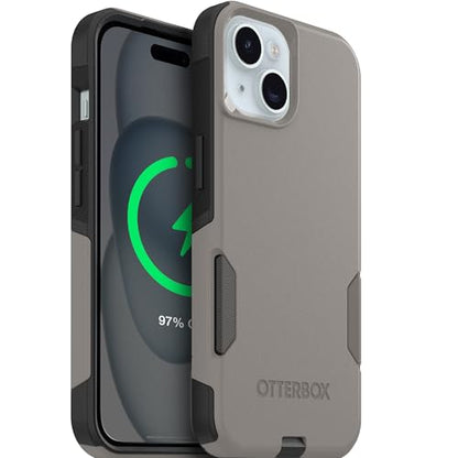 OtterBox iPhone 17e, 16e, 15, 14, 13 Commuter Series Case - Grey & Black | 3X Military Drop Protection - Slim - Dual-Layer Shockproof Design - Pocket-Friendly - Raised Edges - Port Covers - color: Grey
