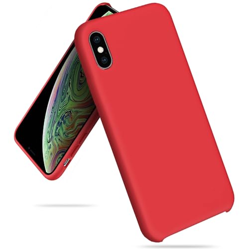 TUDIA Ultra Slim Soft Silicone Compatible with iPhone Xs Max Case - Shockproof Slim Lightweight Cute Flexible Protective Cases Cover - Red - color: Red, size: iPhone XS Max