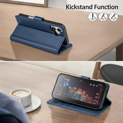 Shieldtop Compatible with MagSafe iPhone 17 Wallet Case,Blue | 2 in 1 Detachable Magnetic,Credit Card Holder Slots,RFID Blocking,PU Leather,Kickstand,Flip Folio Phone Cover for Men & Women - color: Blue, size: iPhone 17 - 6.3"