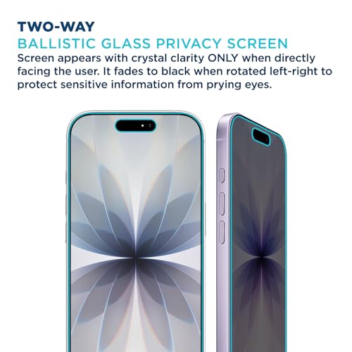 Tech Armor Privacy Glass for iPhone 17 Screen Protector, Ballistic 1-Pack