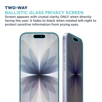 Tech Armor Privacy Glass for iPhone 17 Screen Protector, Ballistic 1-Pack