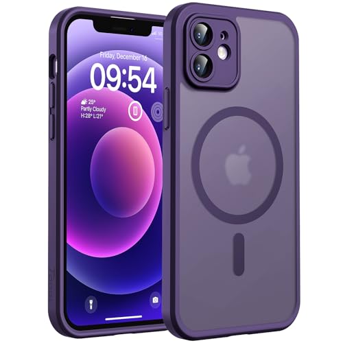 TOCOL for Phone 12 Case, Compatible with Magsafe Charger, Full Camera Protection, Drop Protection, Translucent Matte Phone Case for iPhone 12 6.1 inch (Midnight Purple) - color: Midnight Purple, size: Iphone 12