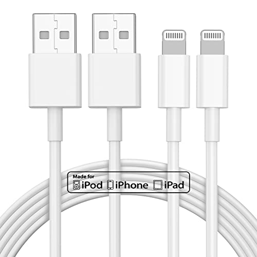 2pack 3ft iPhone Charger, [Apple MFi Certified] iPhone Charger Cord 3 ft, Apple Lightning to USB Cable, 3 Foot Fast Charging Cords for iPhone Charger 14/13/12/11/13 Pro/13 Max/X/XS/XR/XS,White - color: White, size: 3ft